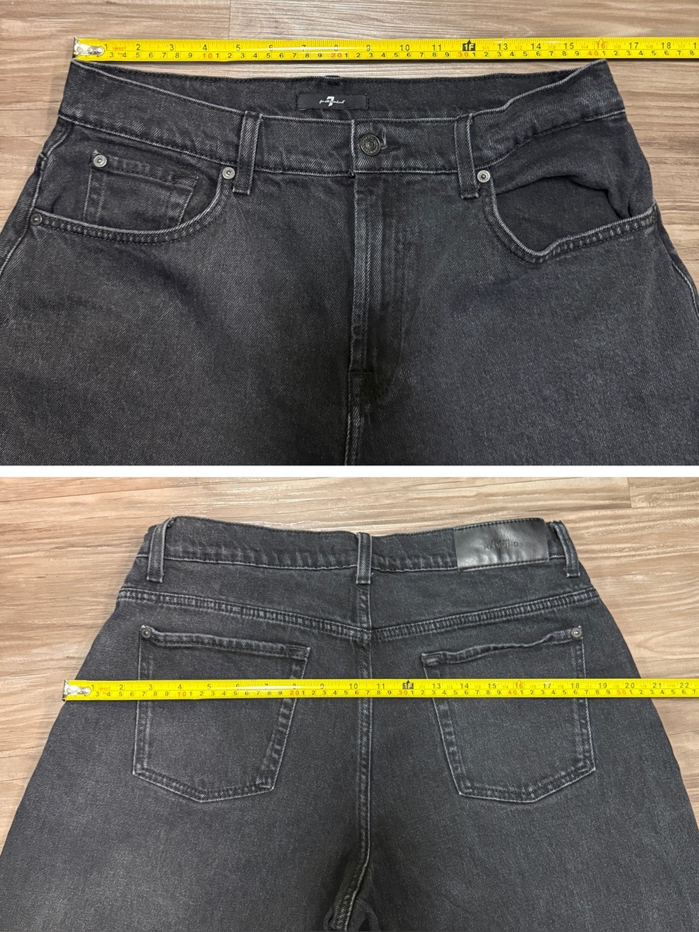 7 For All Mankind Bonnie Curvilinear Barrel Jeans 30 Thunder Black $208 - Picture 6 of 11